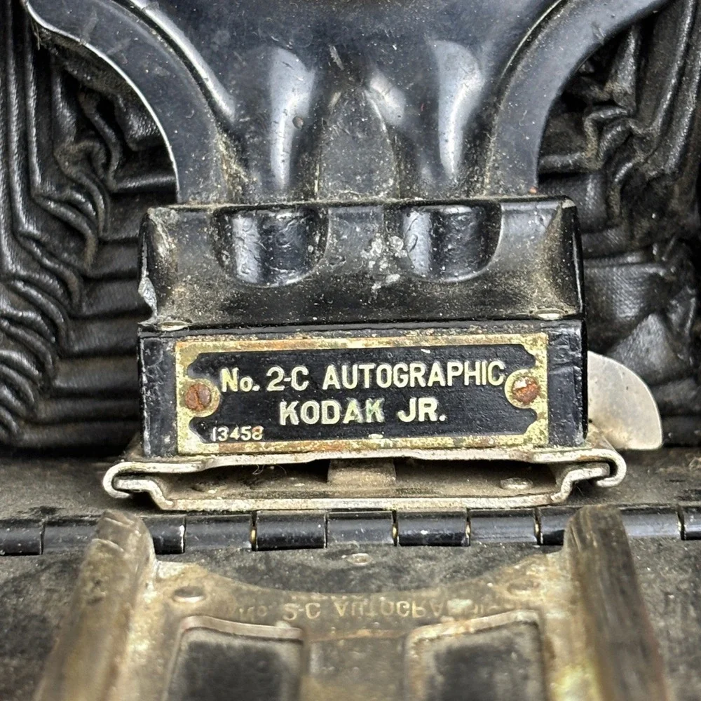 Vintage Eastman Kodak No. 2-C Autographic Kodak Jr Folding Bellows Camera Black